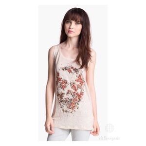 New Eleven Paris linen skull tank top xs